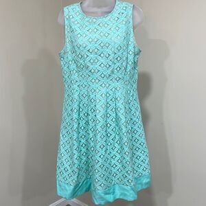 NWOT Jessica Howard Robins Egg Blue Lace w/ nude lining dress. Size 10 M medium